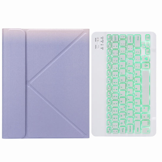 Bluetooth Keyboard Leather Case For Ipad Pro 11 With Three-Fold Holder & Backlight - Rainbow