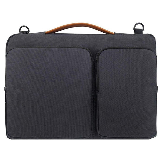 Waterproof Nylon Laptop Handbag With Trolley Strap - Fits 13-14 Inch Laptops - Black
