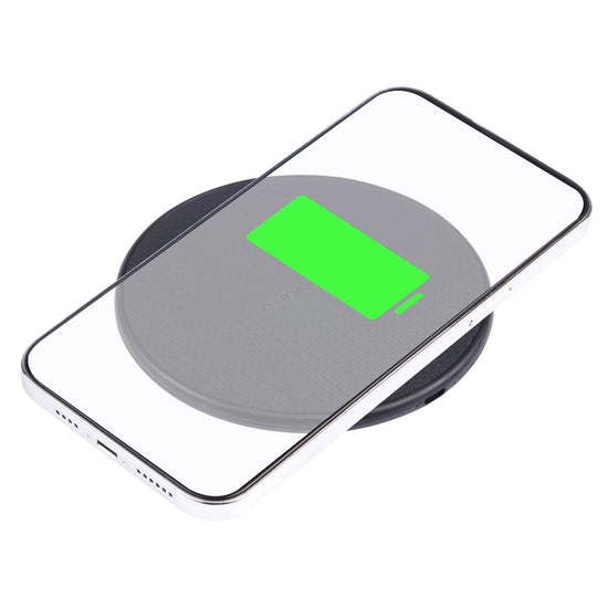 10W Plaid Pattern Round Wireless Charger - Black