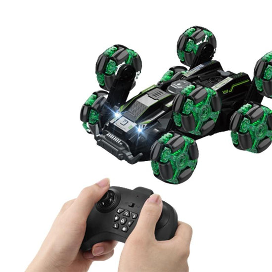 Stunt Drift Remote Control Car - Single Control Eight Wheels - Green