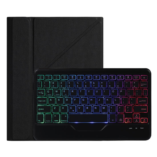 Bluetooth Keyboard Leather Case For Ipad 9.7 - Triangle Holder & Pen Slot - Gradient Rainbow