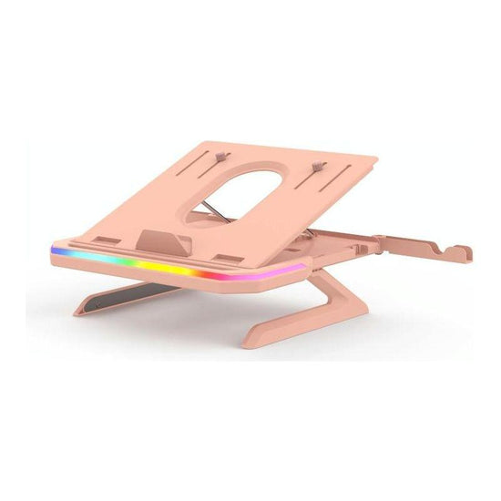 Adjustable Laptop Stand With 9 Levels Of Lighting - Pink