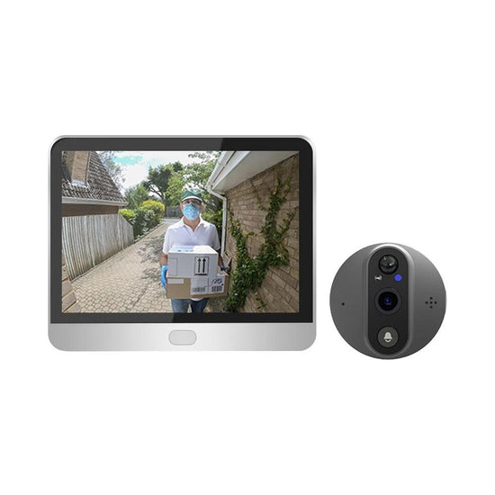4.3 Inch Colour Screen Graffiti Hidden 1080P Wifi Smart Cat Eye Video Doorbell - White