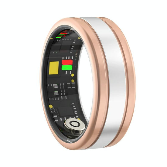 Smart Ring With Heart Rate Blood Oxygen Sleep & Sports Modes - Size 11 - Gold