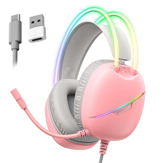 Rgb Light Gaming Headset 2M Cable - Pink