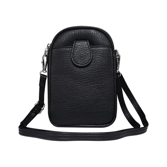 Litchi Texture Phone Crossbody Bag Leather Case For 5.5 Inch - 7.2 Inch Phones - Brown