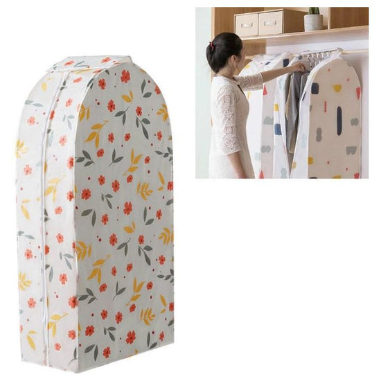 Small 3D Hanger Pocket Wardrobe With Dust Cover - Flowers