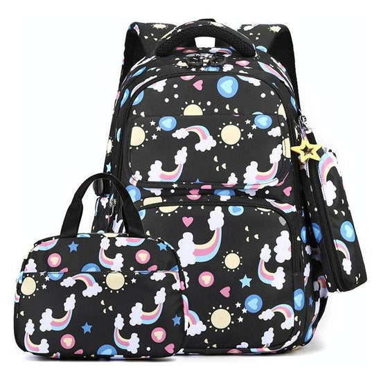 Kids Backpack Set With Lunch Bag & Pencil Case - 3 In 1 - Black