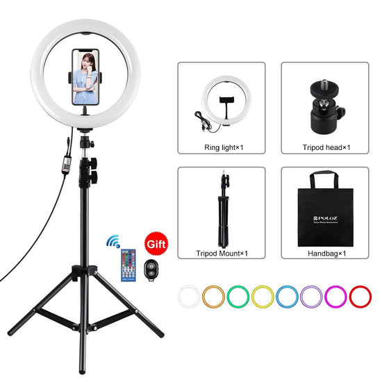 10.2 Rgbw Led Ring Light Kit with Tripod Remote and Phone Clamp