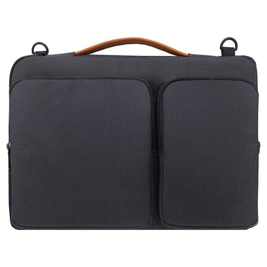 Waterproof Nylon Laptop Handbag With Trolley Strap - Fits 15-15.6 Laptops - Black