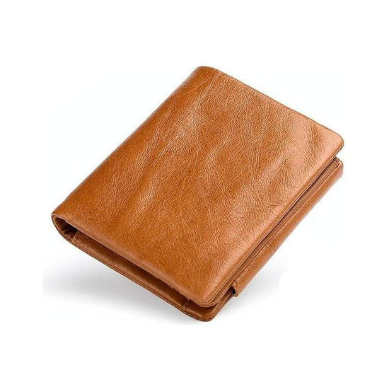 Multi-Functional Oil Wax Leather Rfid Wallet