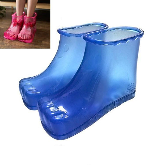 Portable Plastic Bubble Foot Bucket 16.5Cm Height Fits Size 42 Shoes - Rose Red