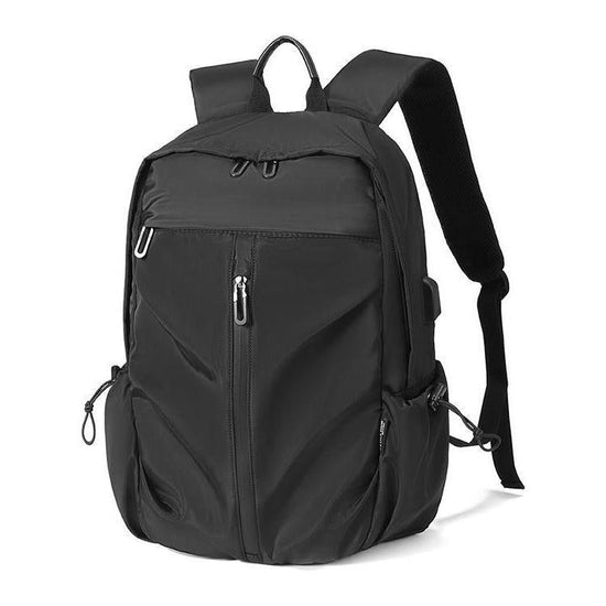 Black Oxford Laptop Backpack - Multifunctional