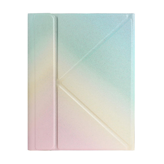 Bluetooth Keyboard Leather Case For Ipad Pro 11 With Triangle Holder & Pen Slot - Fits 2021 / 2020 / 2018 & Air 4 10.9 - Splittable - Gradient Rainbow
