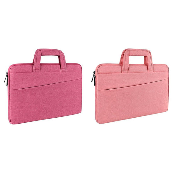 15.6 Inch Multi-Compartment Laptop Sleeve With Waterproof Storage - Pink