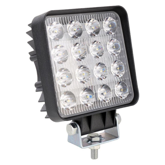 48W 4000Lm 16 Led White Light Condenser Engineering Lamp / Waterproof Ip67 Suvs Light Dc 10 - 30V Black