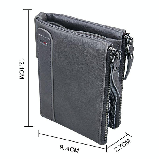 Men Leather Rfid Blocking Card Holder Wallet - 12.1x9.4x2.7cm - Ccb1085B