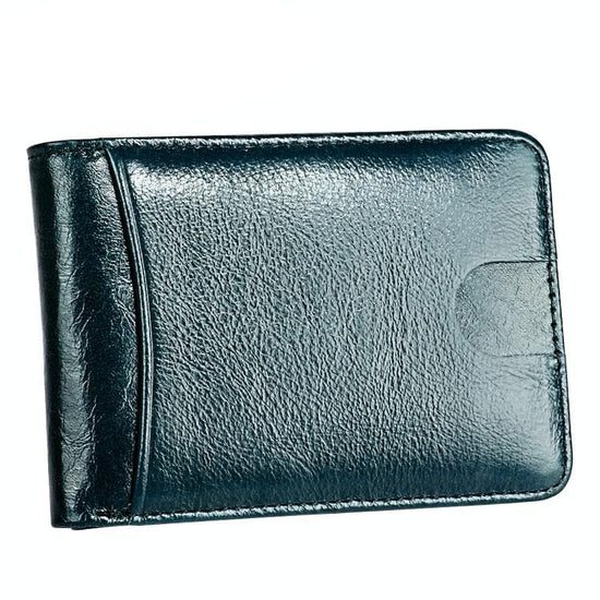 Leather Rfid Billfold Wallet - Mini Size - Black