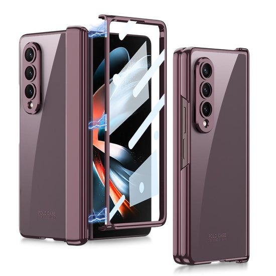 For Samsung Galaxy Z Fold4 5G Magnetic Hinged Case - Wine Red