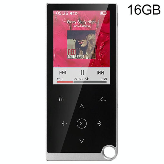 2.4 Inch Touch Mp4 / Mp3 Player 16Gb Memory E Book / Alarm / Timer No Bluetooth - Black