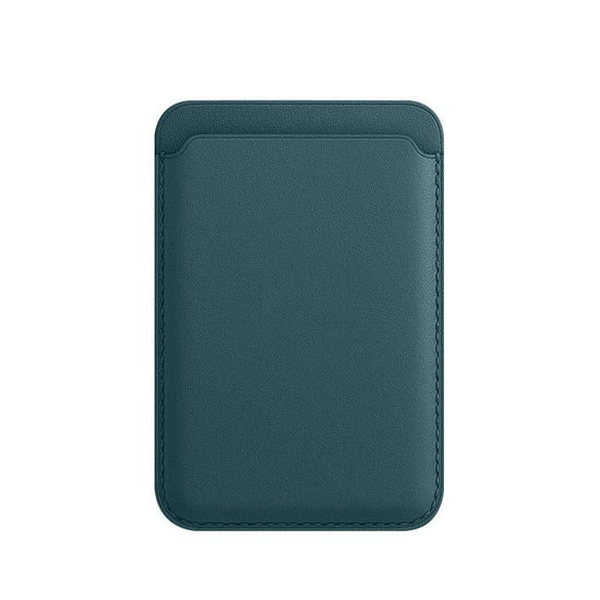 Magsafe Leather Card Case For Iphone Dark Night Green