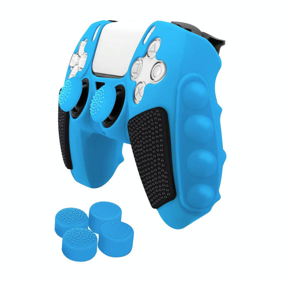 Silicone Gamepad Protective Case for Sony Ps5 with Splicing Design and Rocker Caps - Pink Black