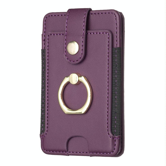 Metal Ring Card Bag Sticker For Mobile Phones - Blue