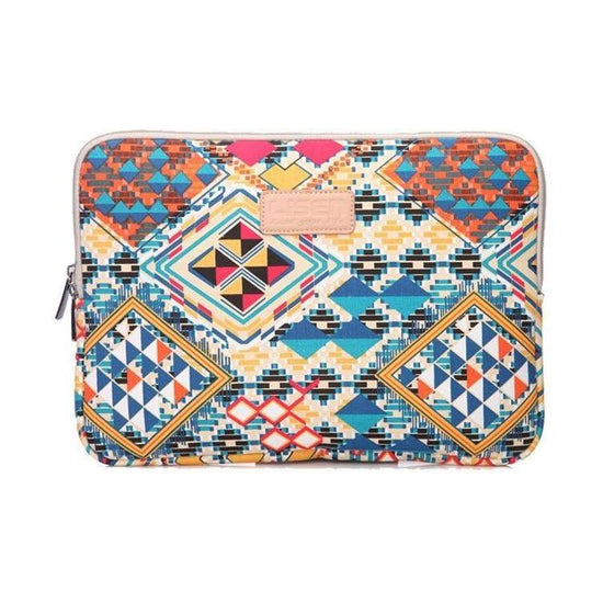 12 Inch Lingge Laptop Liner Bag - Pattern Design - Light Green Diamond Grid