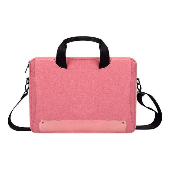 Waterproof Oxford Cloth Laptop Bag With Concealed Handle & Luggage Tie Rod - Pink