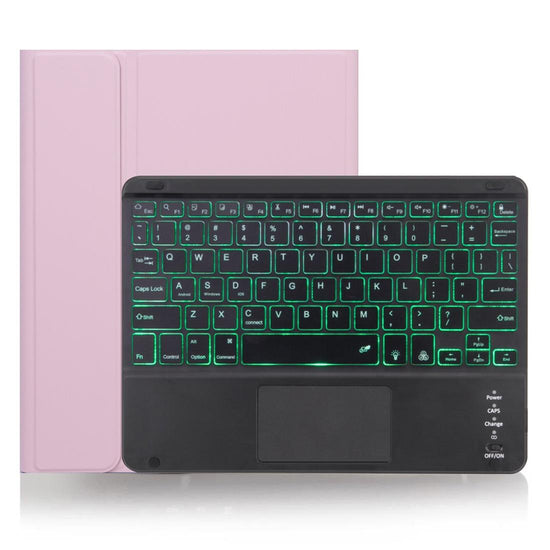 Detachable Bluetooth Keyboard Tablet Case For Ipad Pro 11 With Touchpad Pen Slot & Backlight - Plain Texture - Green