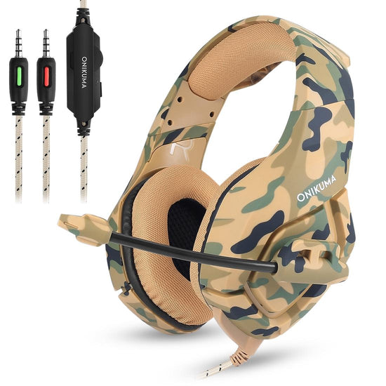 Camouflage Gaming Headset With Noise Canceling Mic - Grey