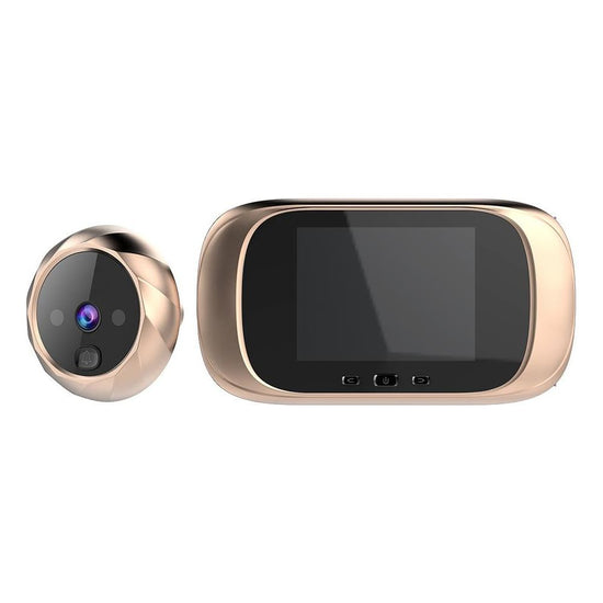 2.8 Lcd Screen Cat Eye Doorbell With Night Vision - Gold