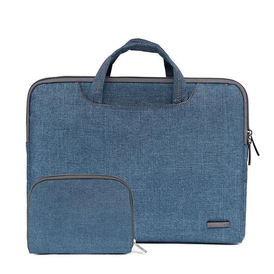 15.6 Inch Simple Business Laptop Bag With Liner - Ls-116 - Canvas Colourful Leaves Blue