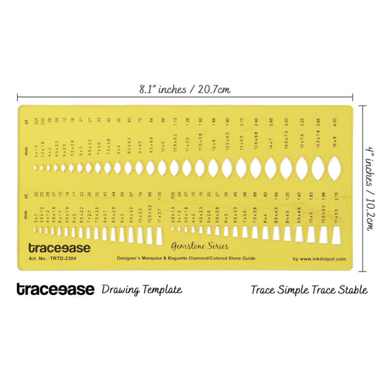 Designer Marquise and Baguette Diamond Gemstone Guide Jewellery Templates Drafting Tools Jewellery Designing Stencils