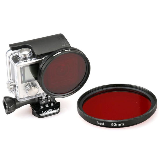Uv Lens Filter for Gopro Hero 4 / 3 - 52mm Round Circle - Red
