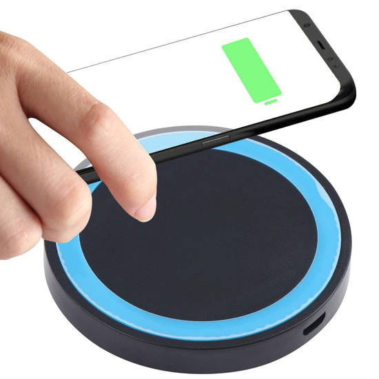 Universal 5W Round Wireless Charger - Black + Red
