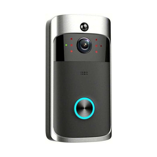 Smart Wifi Video Doorbell With Night Vision & Wide-Angle Camera - 720P Low Power Mobile Remote - Silver