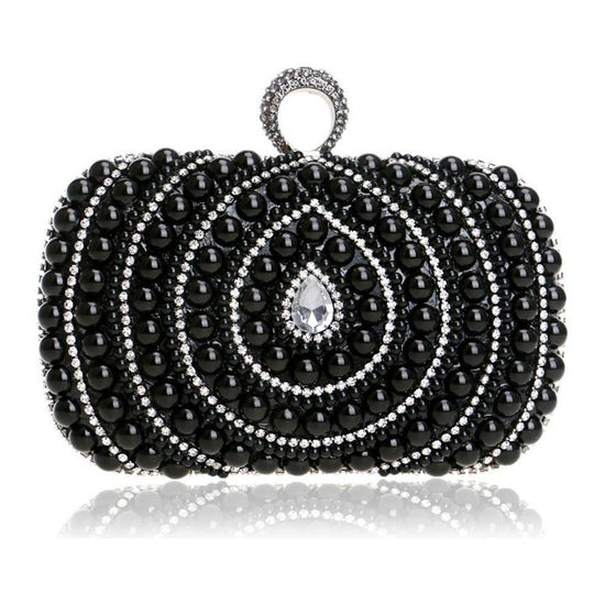 Stylish Pearl Handbag For Fashion Banquets And Parties - Silver