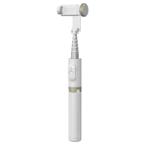 Reinforced Bluetooth Remote Control Selfie Stick with Hidden Design - White