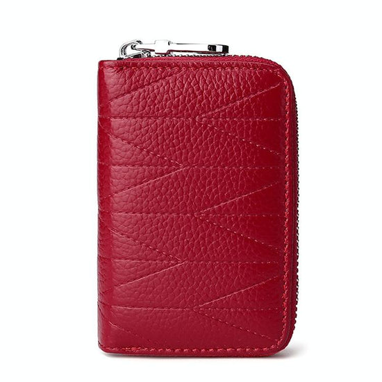 Women Anti Magnetic Leather Rfid Wallet - Brown