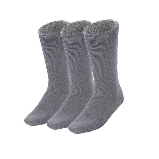 3 Pairs BAMBOO SOCKS Mens Heavy Duty Premium Thick Work Socks Cushion BULK - Charcoal Grey - 11-14