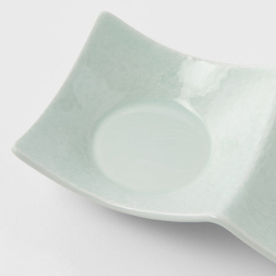 Two Section Sauce Dish Spearmint Glaze