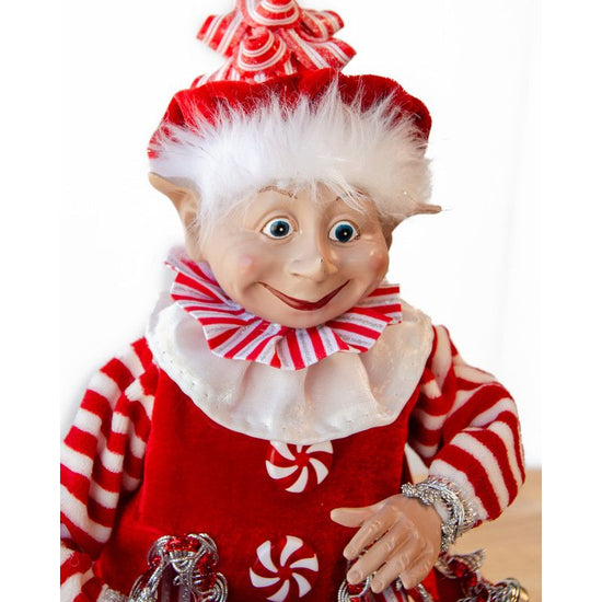 CHRISTMAS CANDY STRIPE BOY ELF RD/WH 65CM