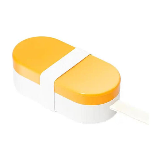 Portable Pet Food Storage Box - 90g Capacity, Travel-Friendly Design for On-the-Go Feeding 2 PCS (Yellow+Blue)