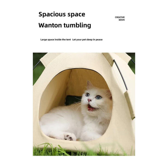 Outdoor Cat House,Pet Tent -Windproof and Dustproof Shelter for Small Pets, Grey, Size: S 35*35*30cm