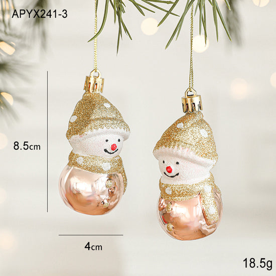 Set of 10 Christmas Ornaments -Gold & Rose Gold Holiday Tree Decorations