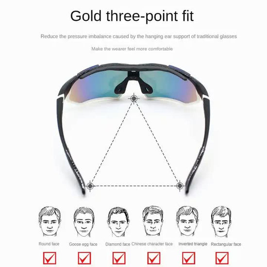 Multifunctional Cycling Glasses - Windproof and UV Protection Sports Eyewear White
