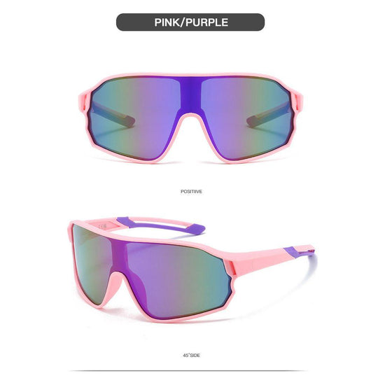 Fashionable Sports Sunglasses with Colorful Mirror Lenses - UV400 Protection for Cycling & Outdoor Activities Pink