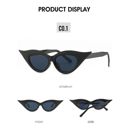 Retro Cat-Eye Sunglasses - Stylish Black Vintage Frames for Women