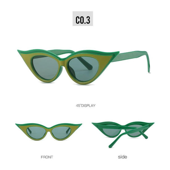Retro Cat-Eye Sunglasses - Stylish Green Vintage Frames for Women